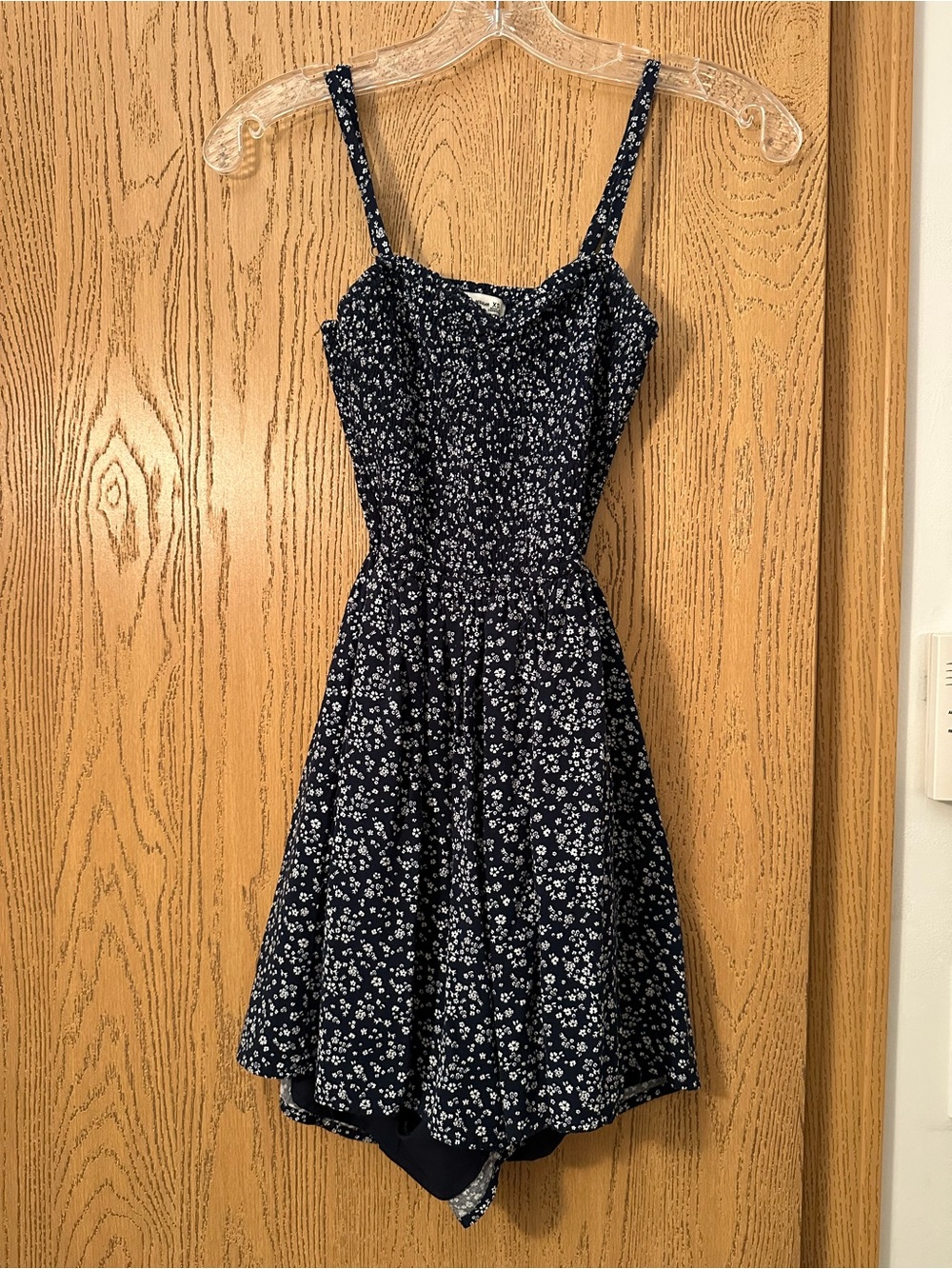Hollister Navy Mini Skort with White Floral Print